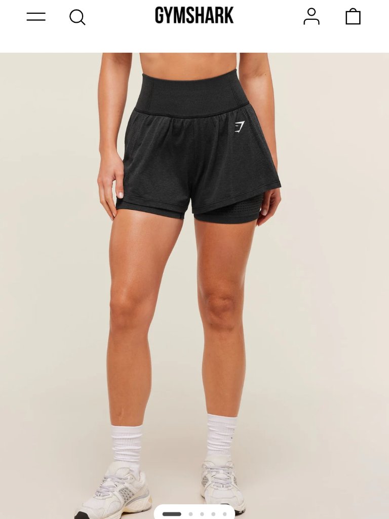 Gymshark 2 In 1 Seamless Short - Black Xxl